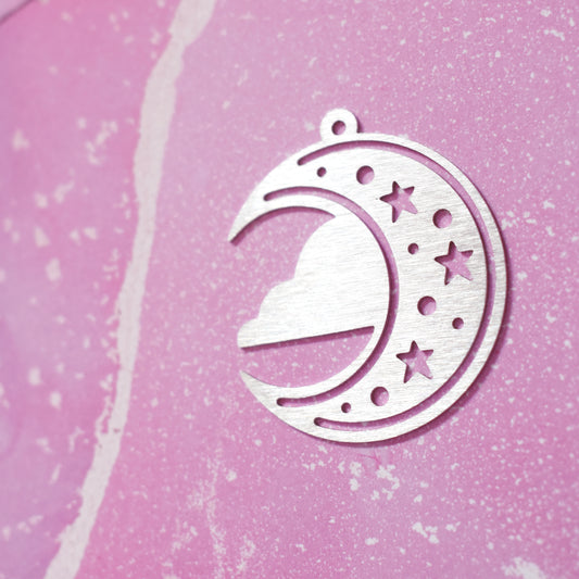 Moon & Cloud Stainless Steel Charm