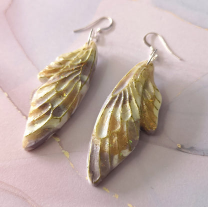 Pastel Faerie Wings - Clay Dangle Earrings